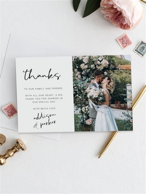 thank you note for wedding picture frame