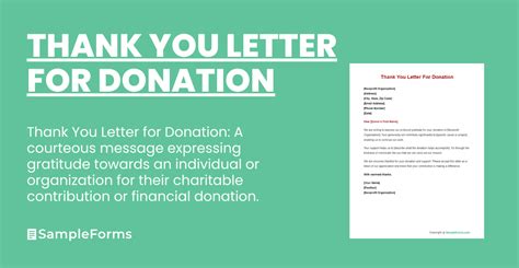 Thank You Notes For A Donation Example