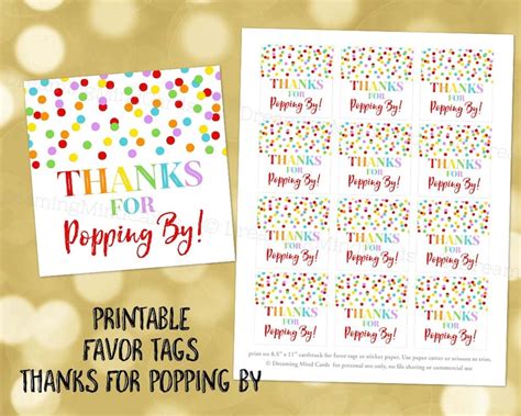 Thanks For Popping By Free Printable Free Printable