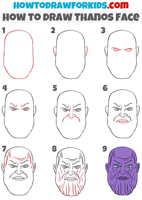 How to draw Thanos in his suit Sketchok