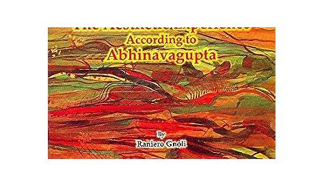 Abhinavagupta the Aesthetic Experience Raniero Gnoli Rasa