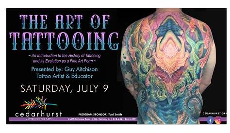 Master of the Art of Tattooing Poses in Tatoo Salon Stock Image - Image
