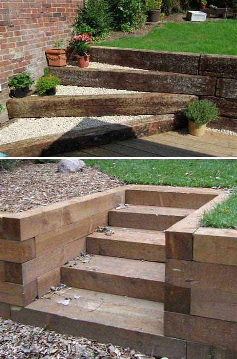 DIY Outdoor Staircase Garden stairs, Outdoor landscaping, Landscape
