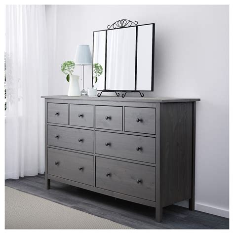 HEMNES 8drawer dresser, gray dark gray stained, 63x37 3/8" IKEA