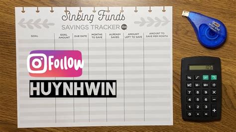 Horizontal Sinking Funds Cash Envelopes With Trackers (Printable) The
