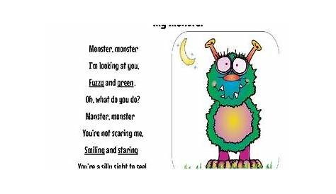 Free Tattle Tale monster poem for classroom display. Poem reminds