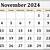 the month of november calendar