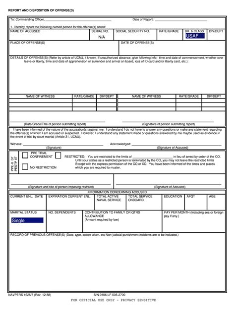 NAVPERS Form 1306/7 Download Fillable PDF or Fill Online Electronic