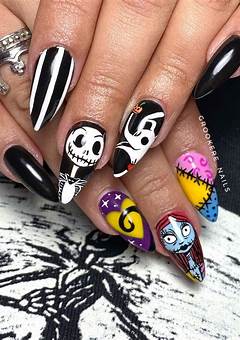 The Nightmare Before Christmas Acrylic Nails
