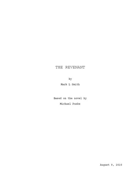 The Revenant Movie Review The Revenant Script PDF
