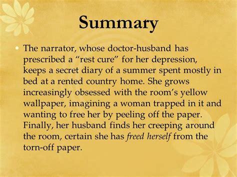 the summary of the yellow wallpaper