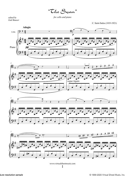 The Swan Cello Music Sheet: A Beautiful Piece For Cellists