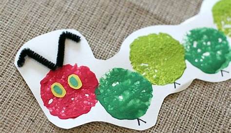 The Very Hungry Caterpillar Craft Using Sponge Painting Spring For Kids