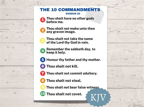 the 10 commandments kjv in order