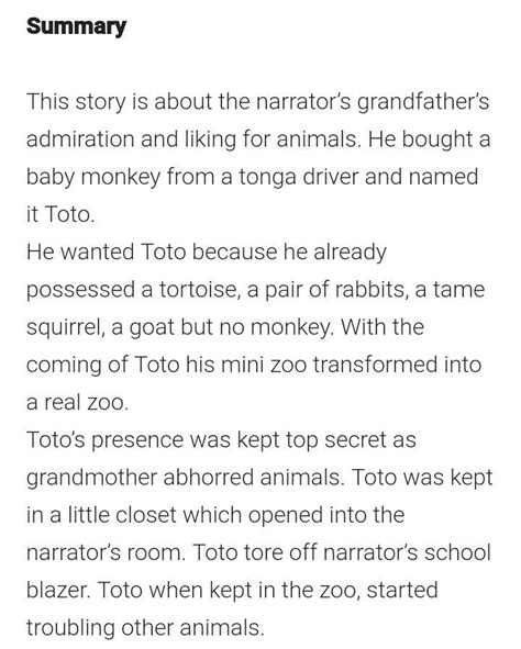 the adventures of toto short summary