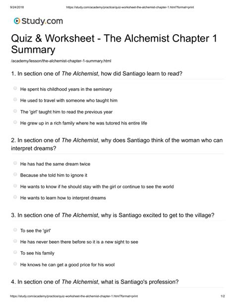 the alchemist questions and answers pdf