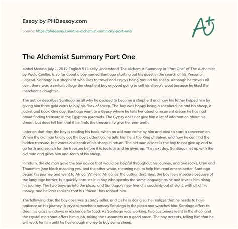 the alchemist summary essay