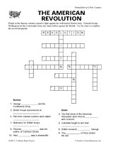 the american revolution crossword answers