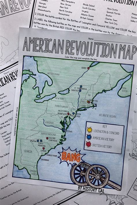 The American Revolution Map Activity Answer Key