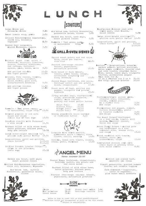 the angel hotel abergavenny menu