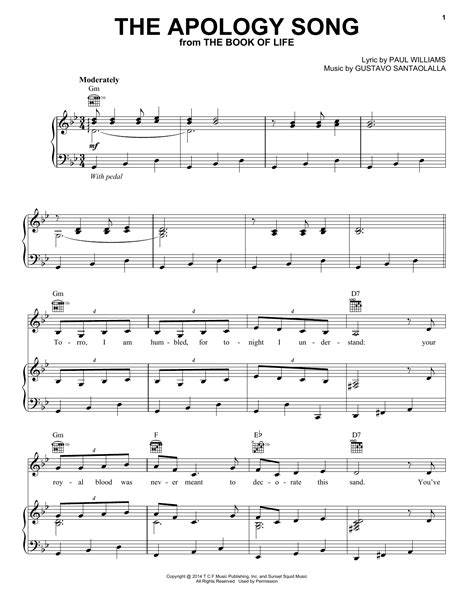 the apology song sheet music