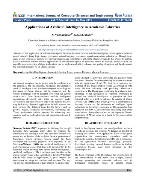 the application of artificial intelligence and machine learning in academic libraries