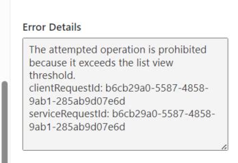 The Attempted Operation Is Prohibited Because It Exceeds The List View Threshold Ms Flow