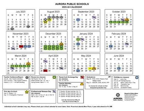 the aurora school calendar