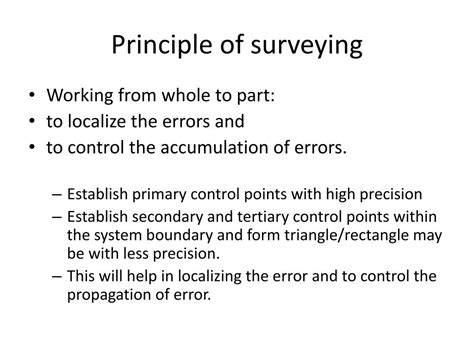 the basic principle of survey working from whole to part is related to