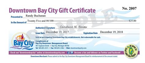 the bay gift certificates