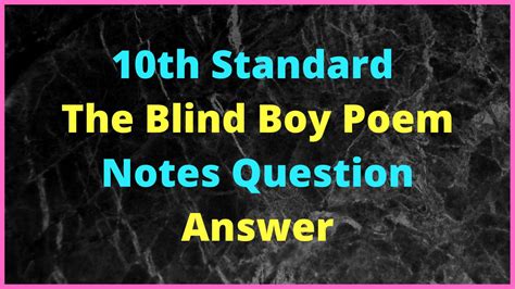 the blind boy notes