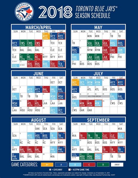 the blue jays schedule