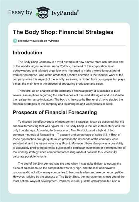 the body shop financials