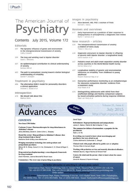 the british journal of psychiatry bjpsych