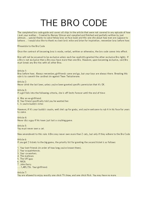 the bro code pdf free download