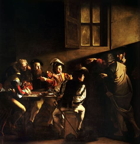 the calling of st matthew 1600 by caravaggio
