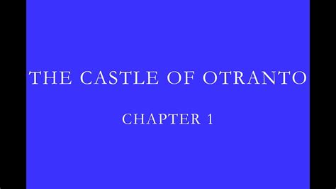 the castle of otranto chapter 1 summary