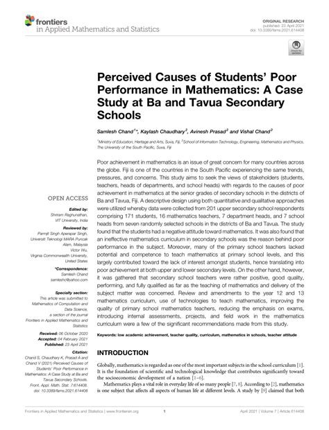 the causes of students poor performance in mathematics in junior secondary school
