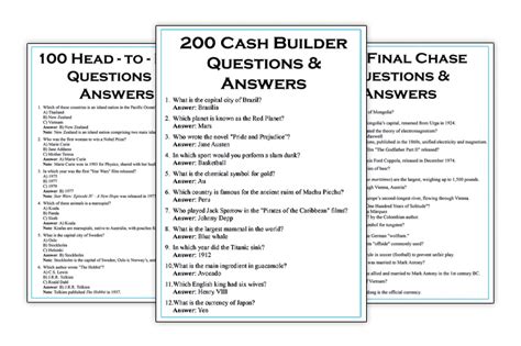 Subject The Chase Questions Database Popular