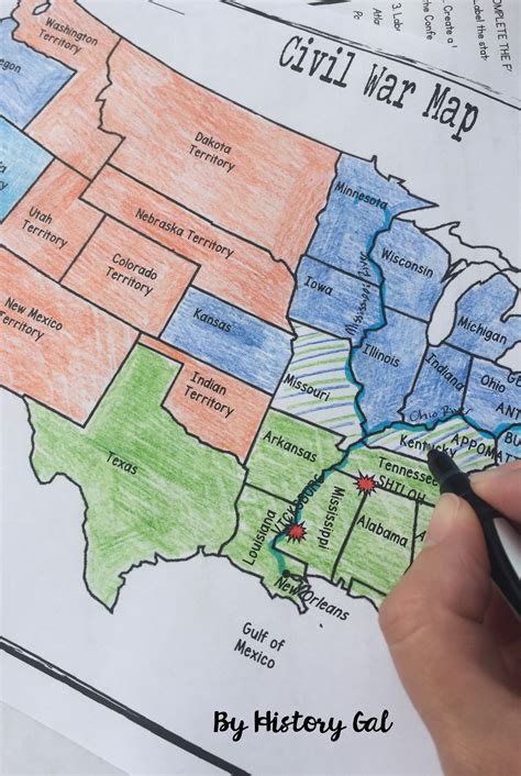 the civil war map activity answer key