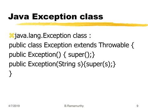 The Class Java Lang Exception Is