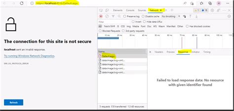 the connection for this site is not secure localhost uses an unsupported protocol