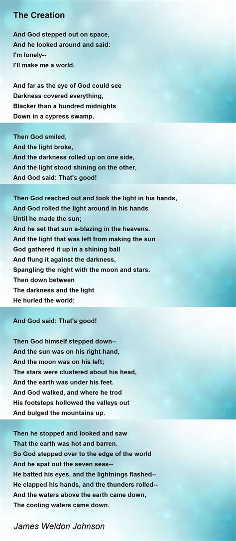 the creation of adam poem