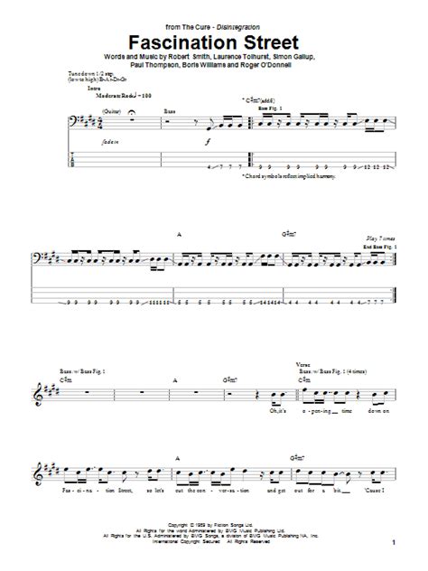 the cure fascination street guitar tab