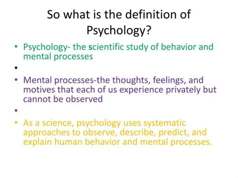 the definition of psychology