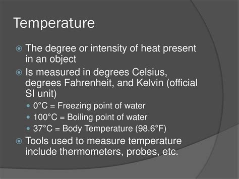 the degree or intensity of heat present