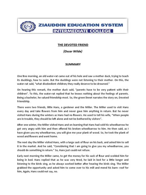 Must See The Devoted Friend Little Hans