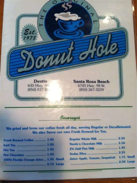 the donut hole menu
