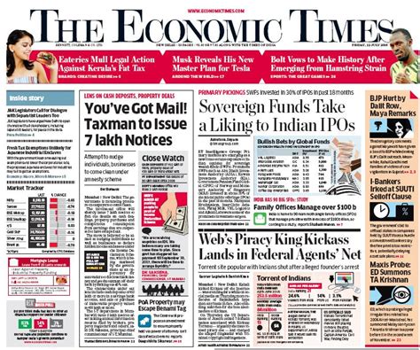 the economic times newspaper today