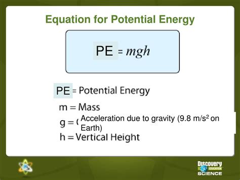 the equation for potential energy